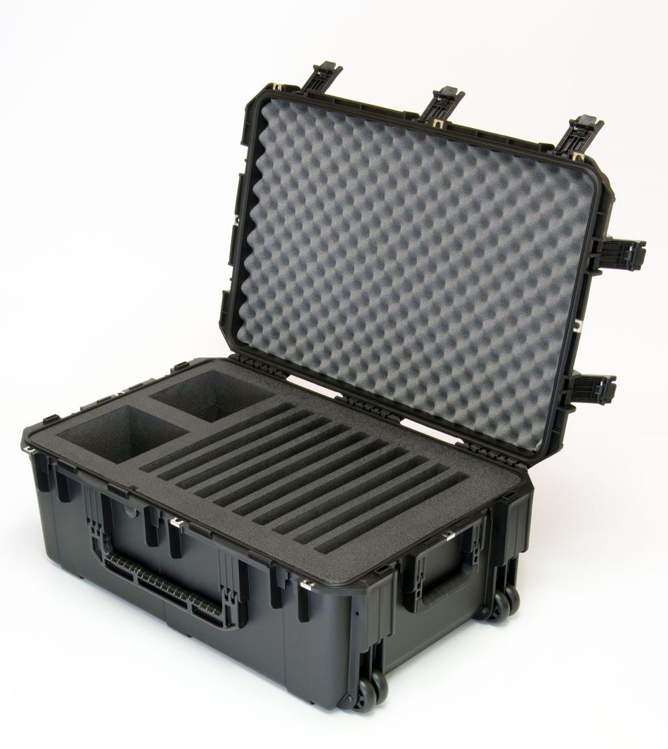 19038 – SKB 3i-3019-12 Case with Custom 1.9lb Soft Cell Foam Insert to Hold 10 Laptops and Accessories