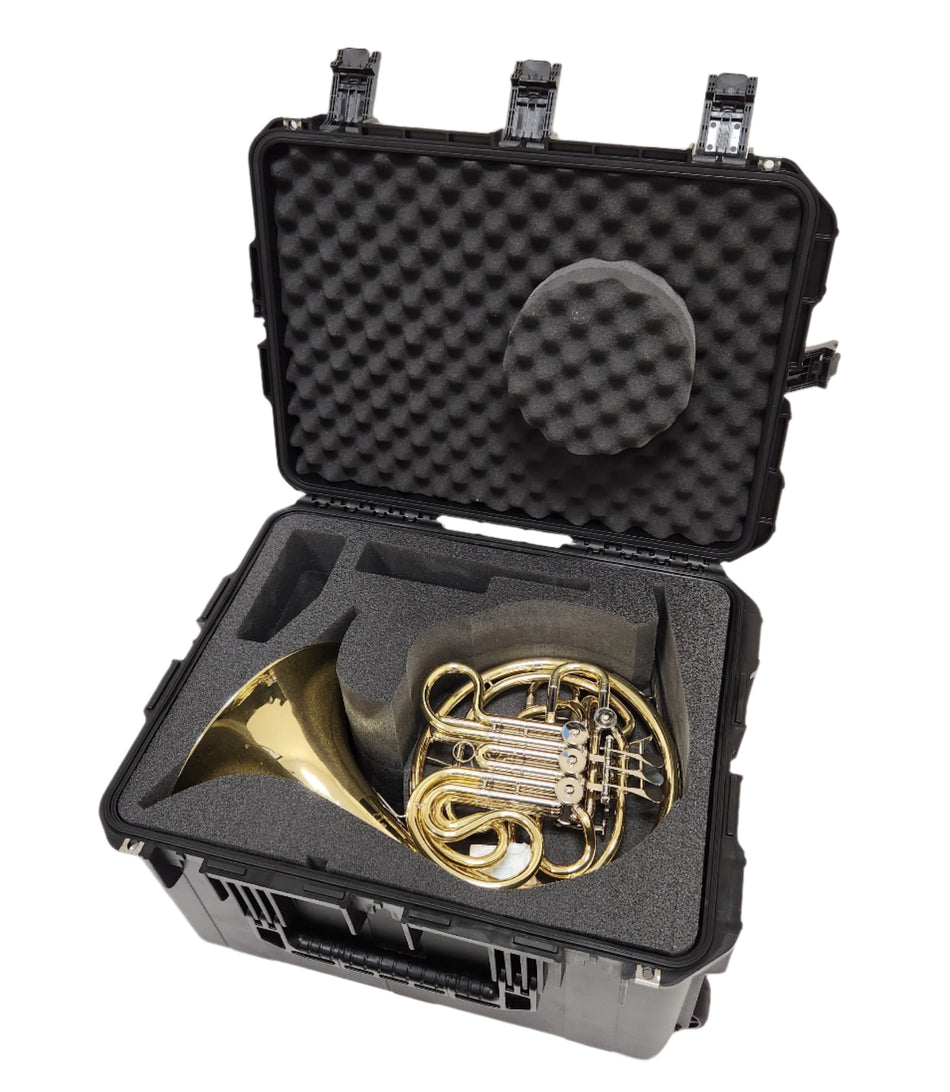 21396.1 - SKB 3i-2317-14 Case with Custom 2lb PE Foam Insert to Hold Fixed Bell French Horn