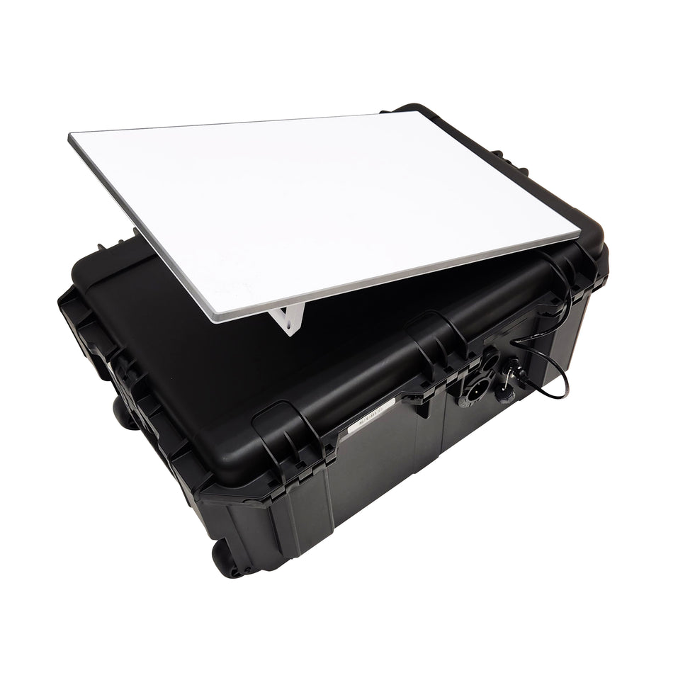 22144 – Rugged Travel Case with Custom Foam Insert to Hold Starlink Standard Flat Dish and Accessories, With AC and CAT6 Port(s)